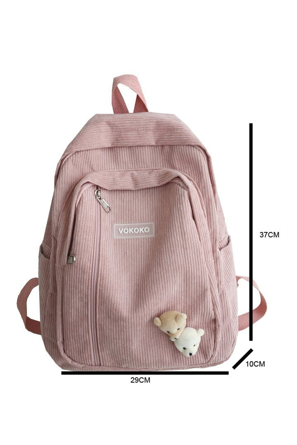 Stripe Corduroy School Backpack