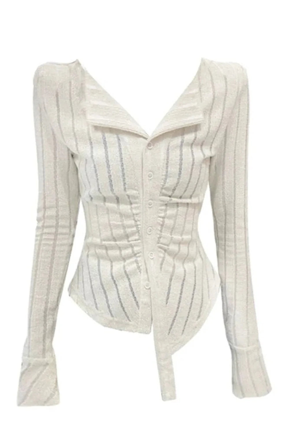 Haut cardigan moulant à rayures