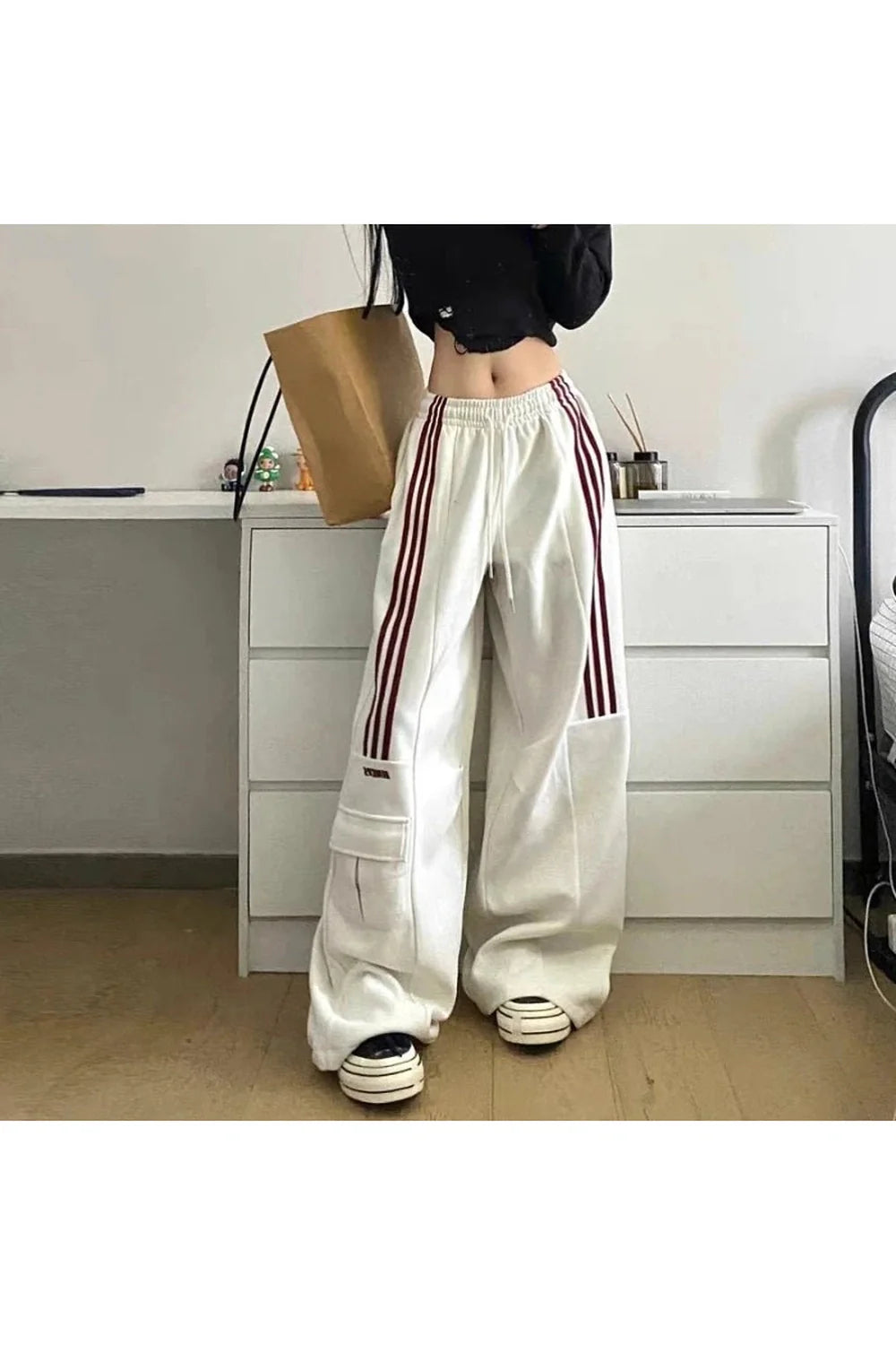 Striped Cargo Spring Pants