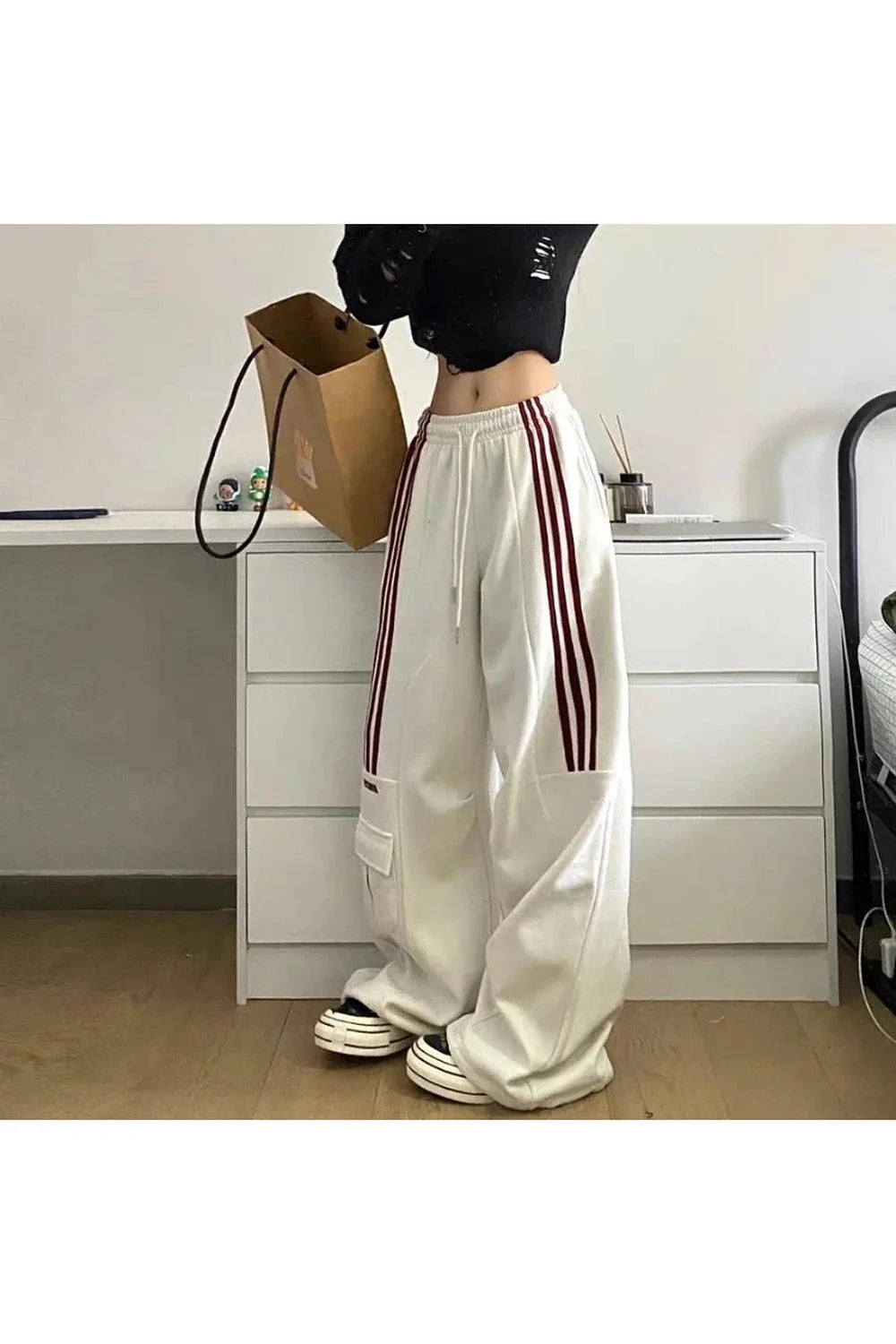 Striped Cargo Spring Pants