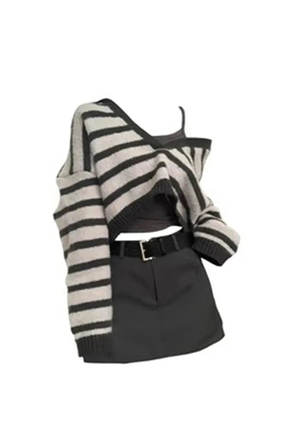 Striped Crop Top Set