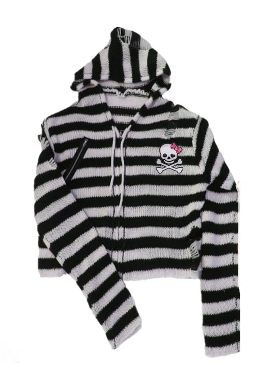 Fall Striped Emo Skull Hoodie