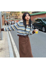 Fall Striped Korean Pullover Sweater