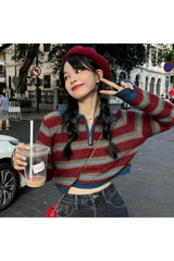 Fall Striped Korean Pullover Sweater