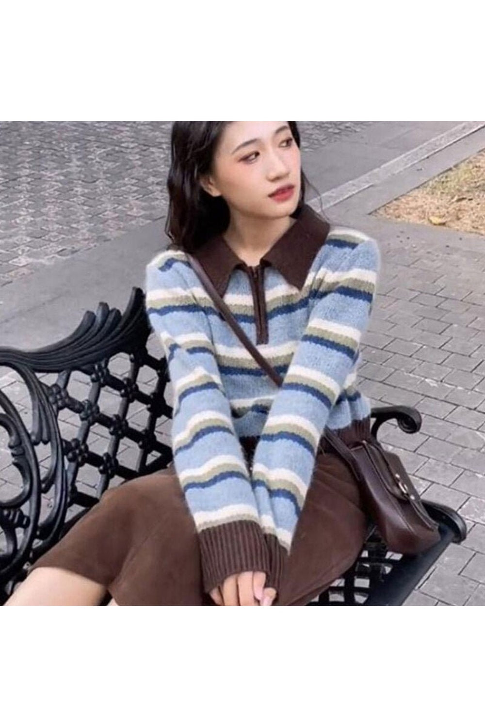 Fall Striped Korean Pullover Sweater