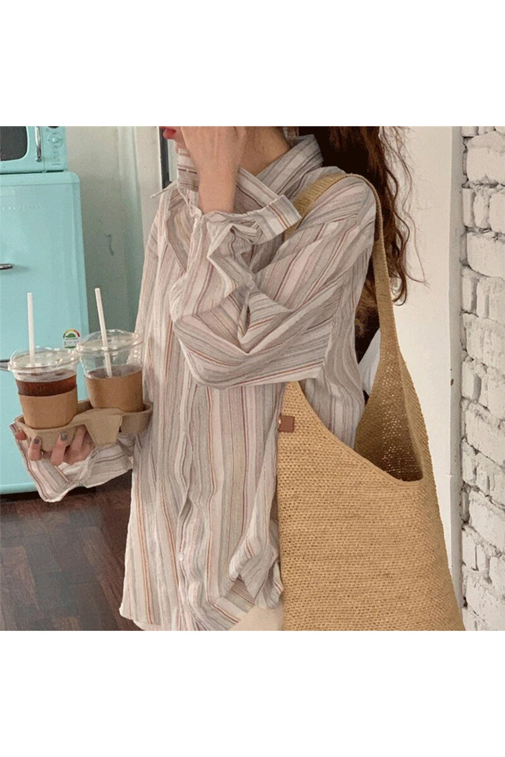 Striped Long Sleeve Casual Blouse