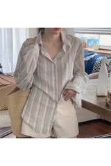 Striped Long Sleeve Casual Blouse