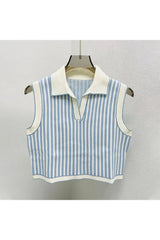 Polo en tricot rayé style preppy