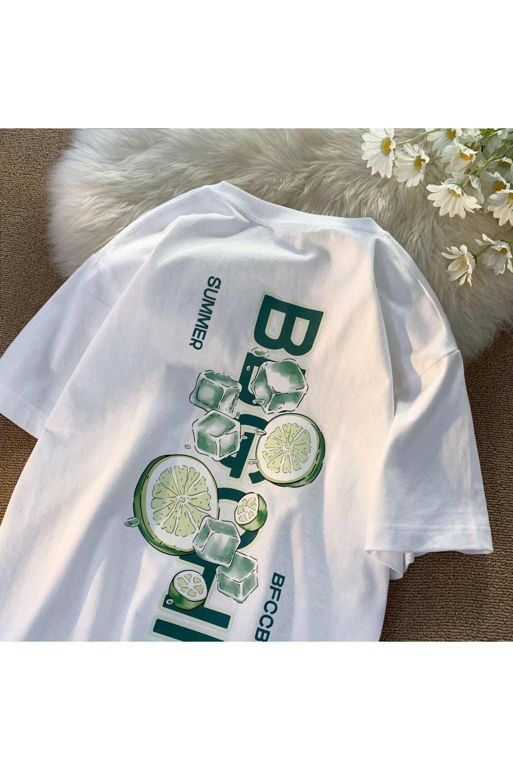 Summer T-shirt with Lime Print