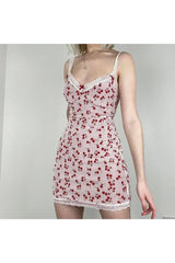 Sweet Cherry Print Mini Dress