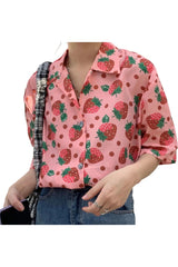 Sweet Korean Print Shirt