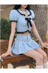 Sweet Two Piece Mini Skirt
