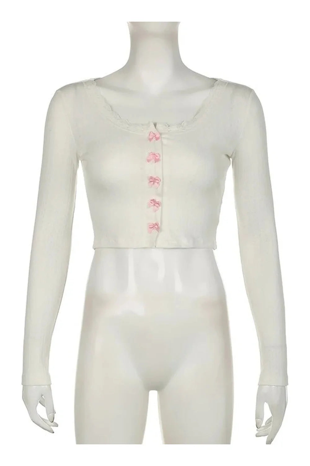 Herbstlicher Sweetheart-Strick-Crop-Cardigan