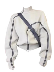 Techwear Zip-Up High Neck Sweater