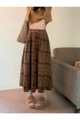 Thick Plaid Pleated Skirt