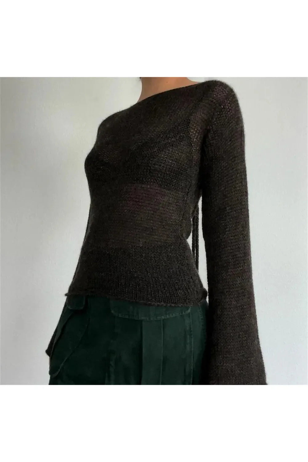 Fall Tie Back Knitted Sweater