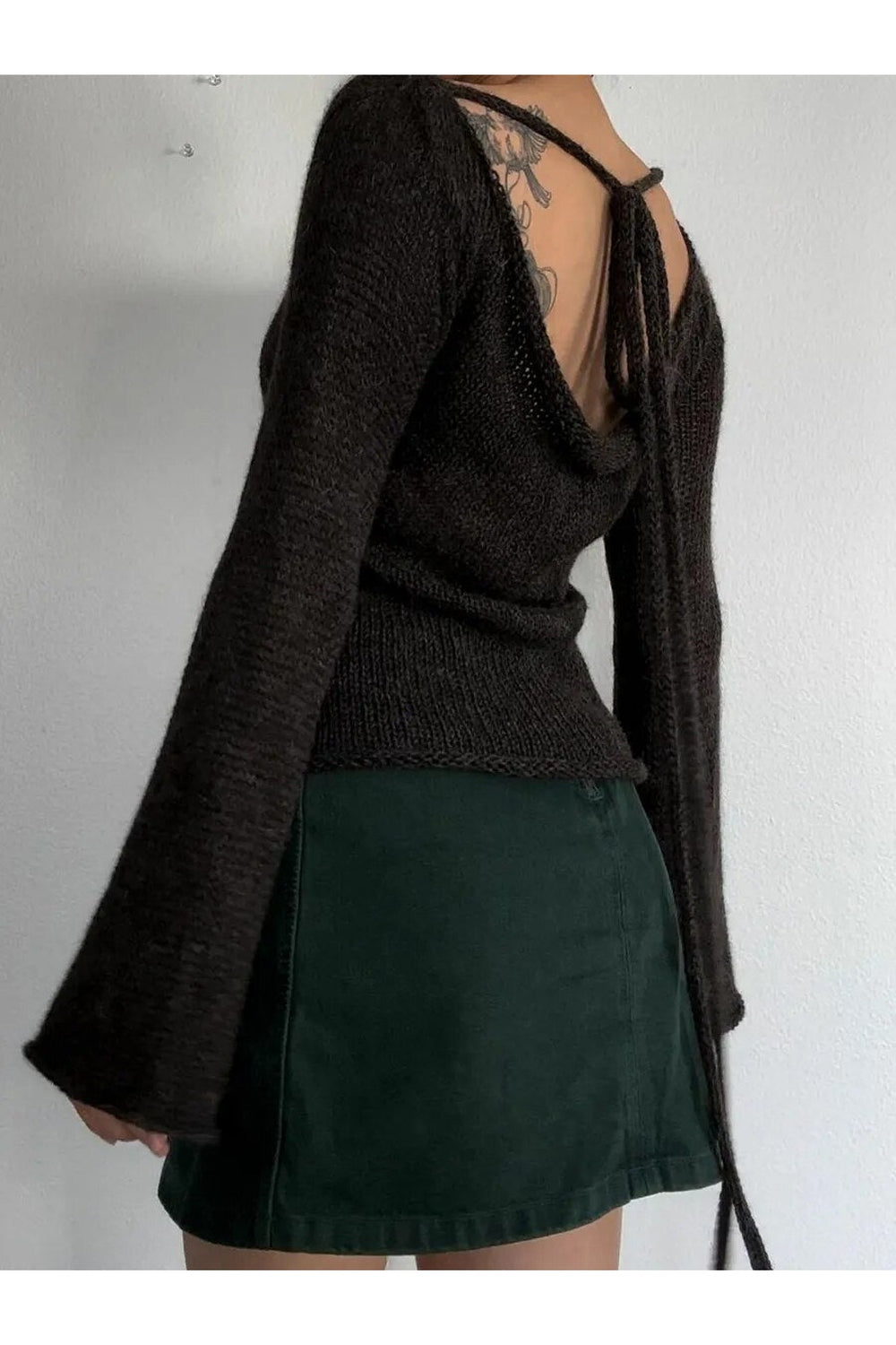 Fall Tie Back Knitted Sweater