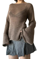 Fall Tie Back Knitted Sweater