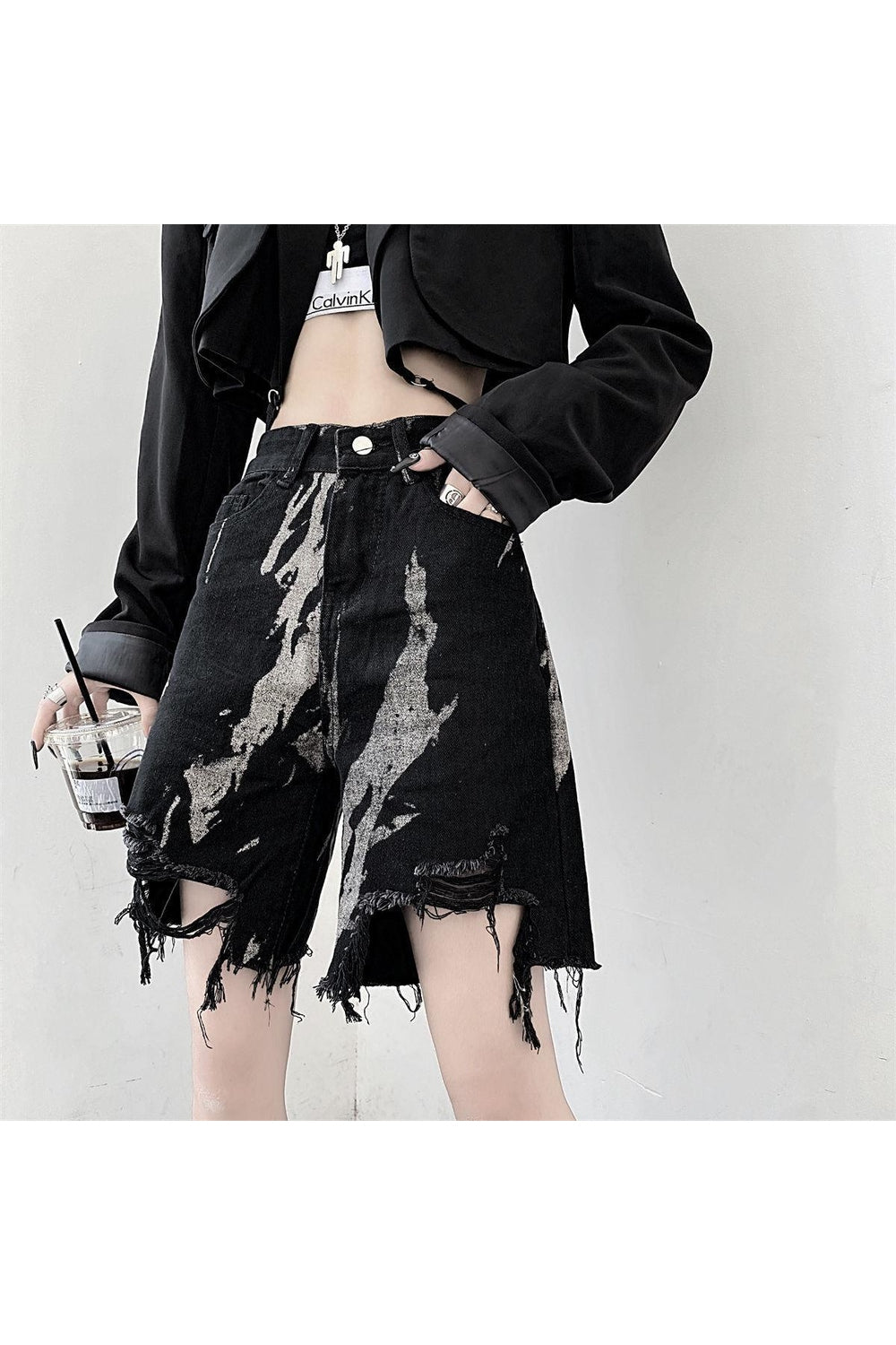 Short en jean tie-dye