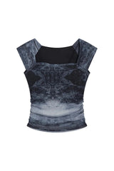 Tie Dye Gothic Crop Top