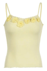 Tie-Flower Lace Cami Top