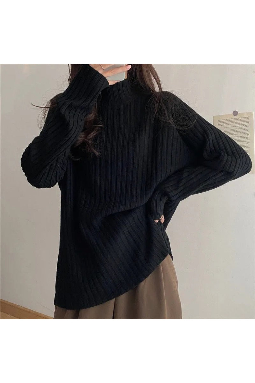 Fall Turtleneck Solid Office Sweater