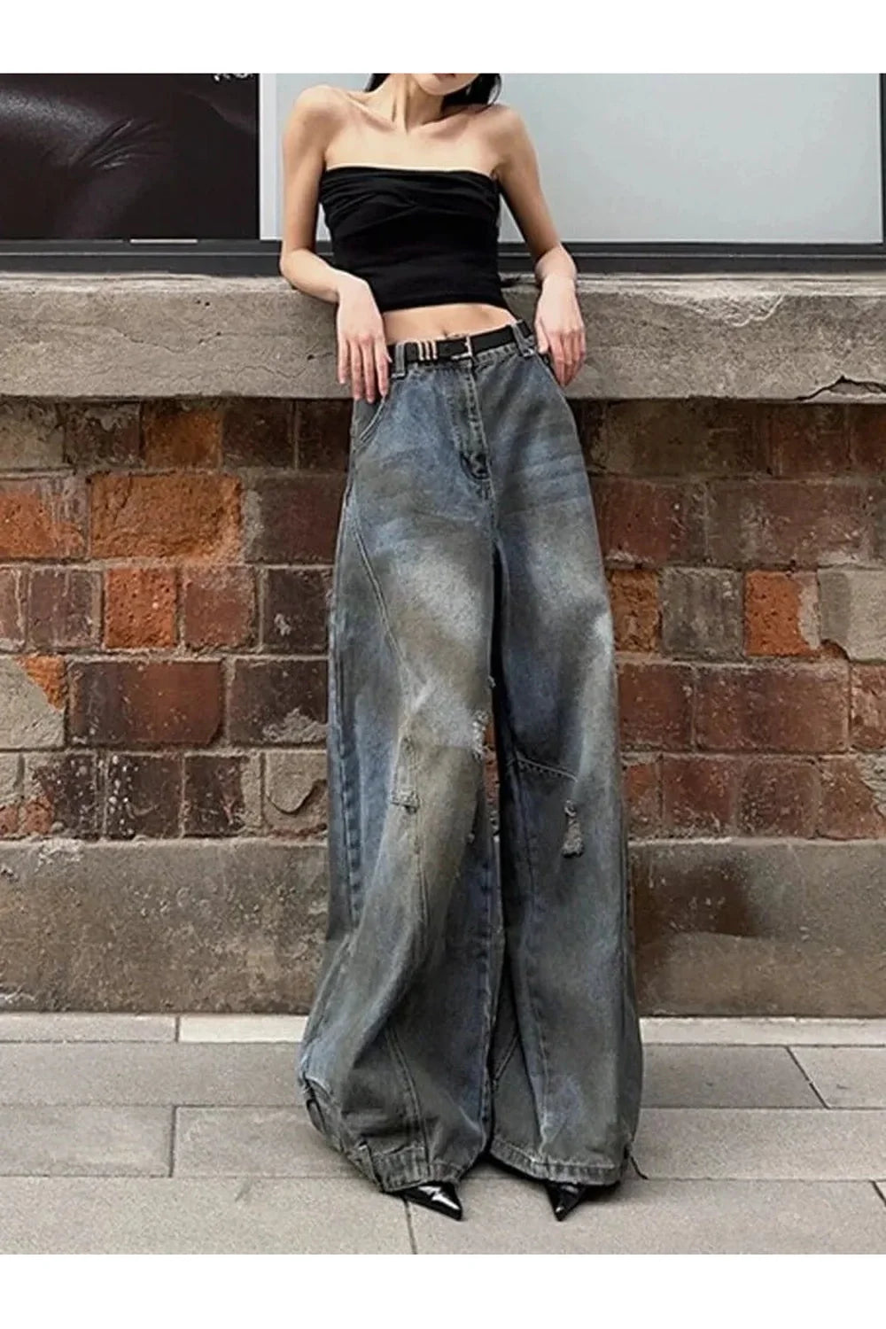 Fall Urban Edge Wide-Leg Jeans