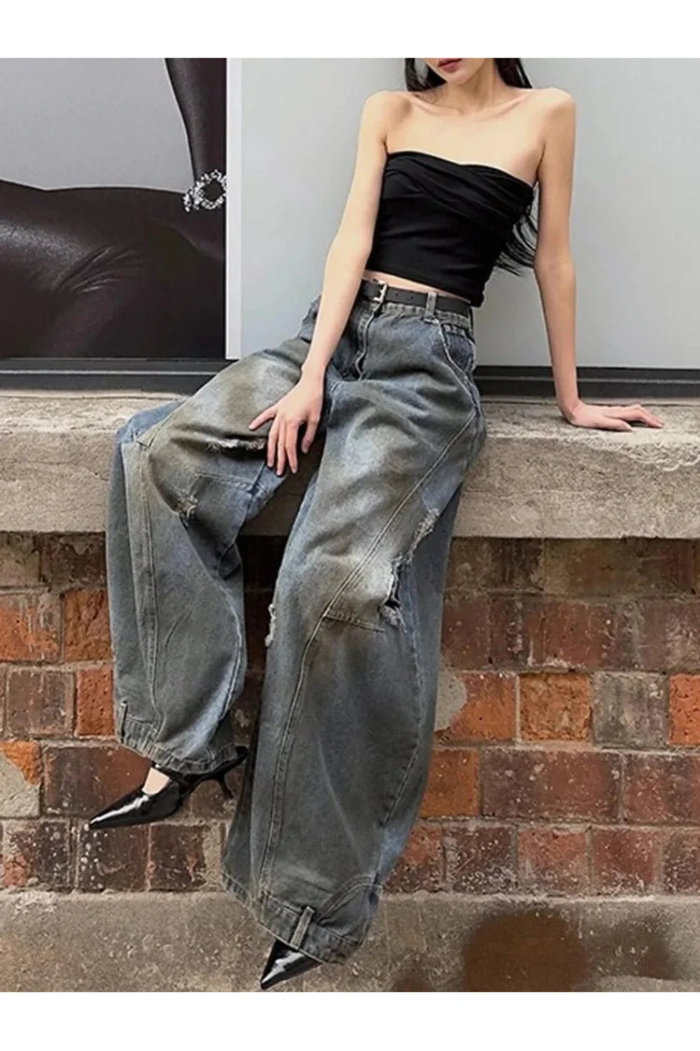 Fall Urban Edge Wide-Leg Jeans