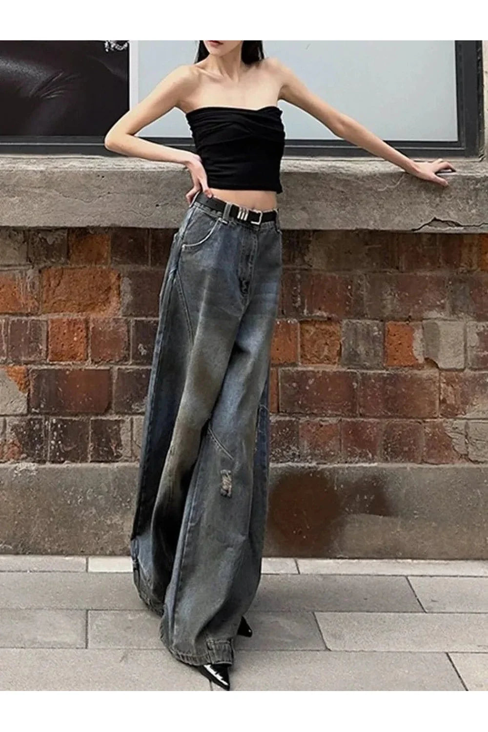 Fall Urban Edge Wide-Leg Jeans