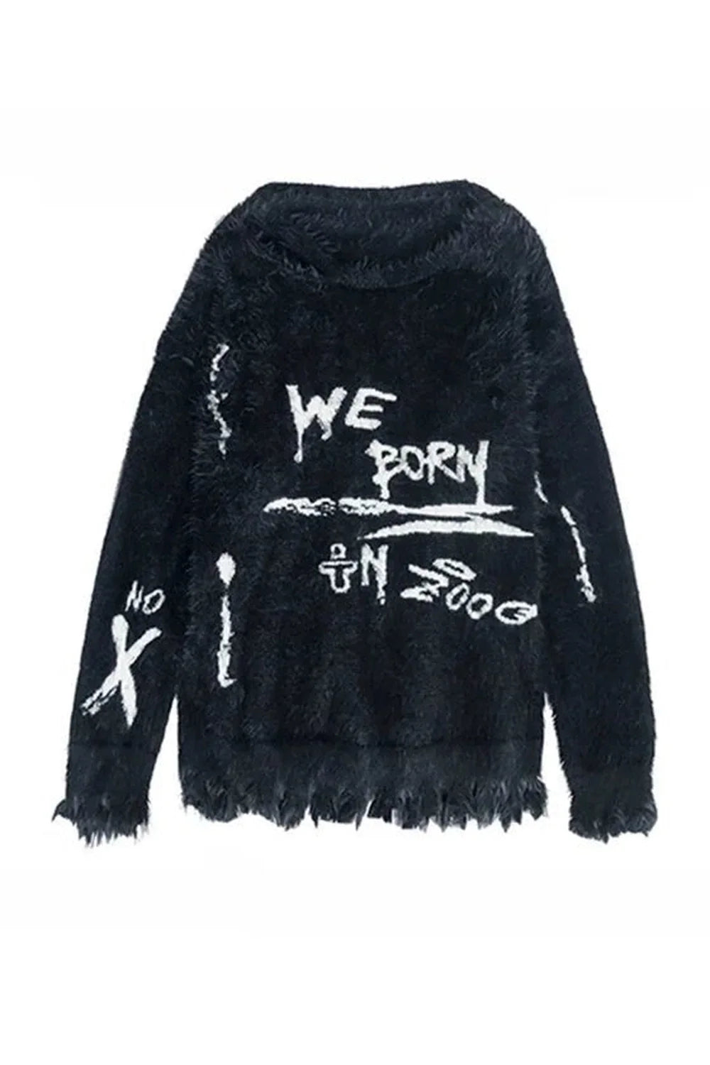 Urban Rebel Fuzzy Graffiti Sweater