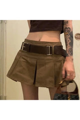 Utility Belted Mini Skirt