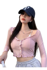 V-neck Coquette Sweet T-shirt