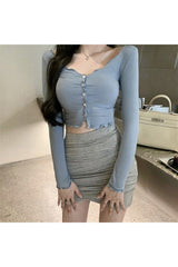 V-neck Coquette Sweet T-shirt