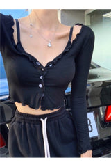 V-neck Coquette Sweet T-shirt