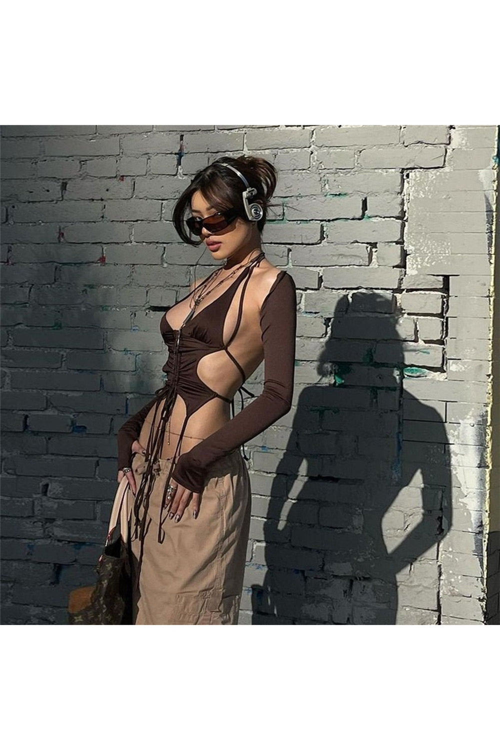 V-Neck Crop Halter Top