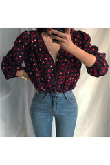 Retro-Shirt mit V-Ausschnitt