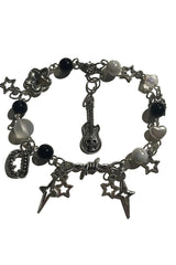 Vampire Tooth Skull Beaded Bracelet