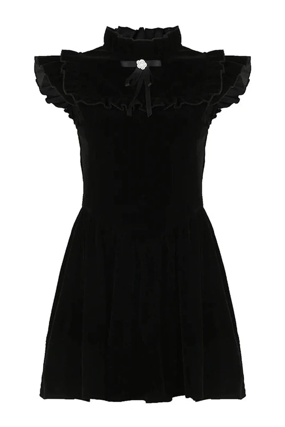 Velvet Ruffle Princess Mini Dress