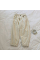 Fall Vintage Aesthetic Cotton White Loose Jeans