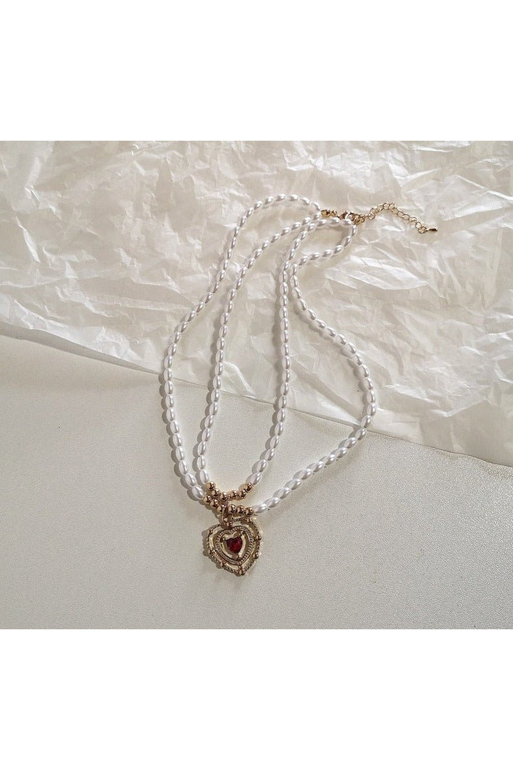 Collier vintage esthétique en forme de cœur