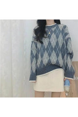 Vintage Argyle Knit Sweater