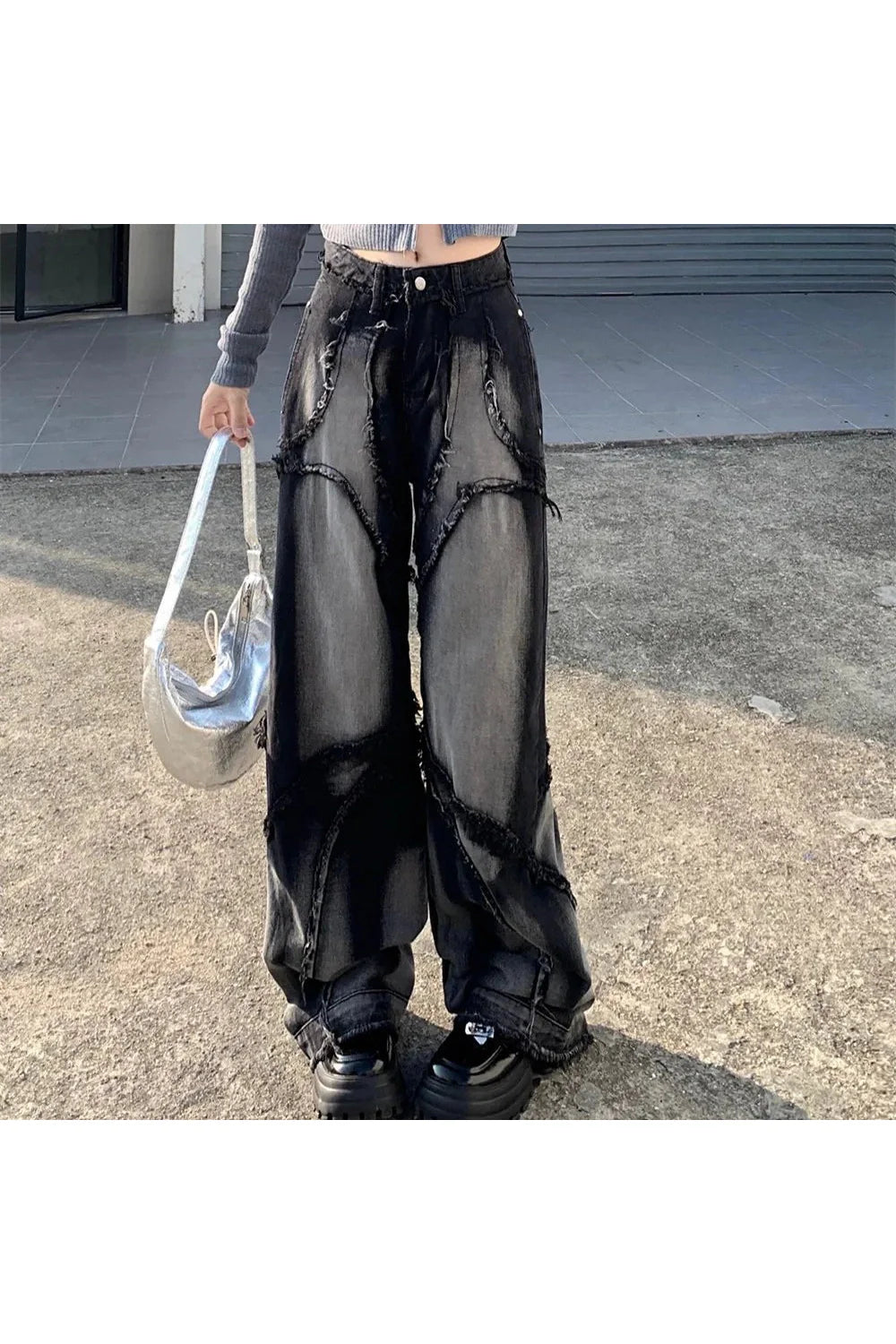 Jean baggy taille haute vintage d'automne