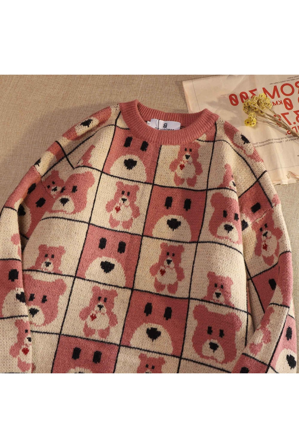 Fall Vintage Cute Bear Sweater