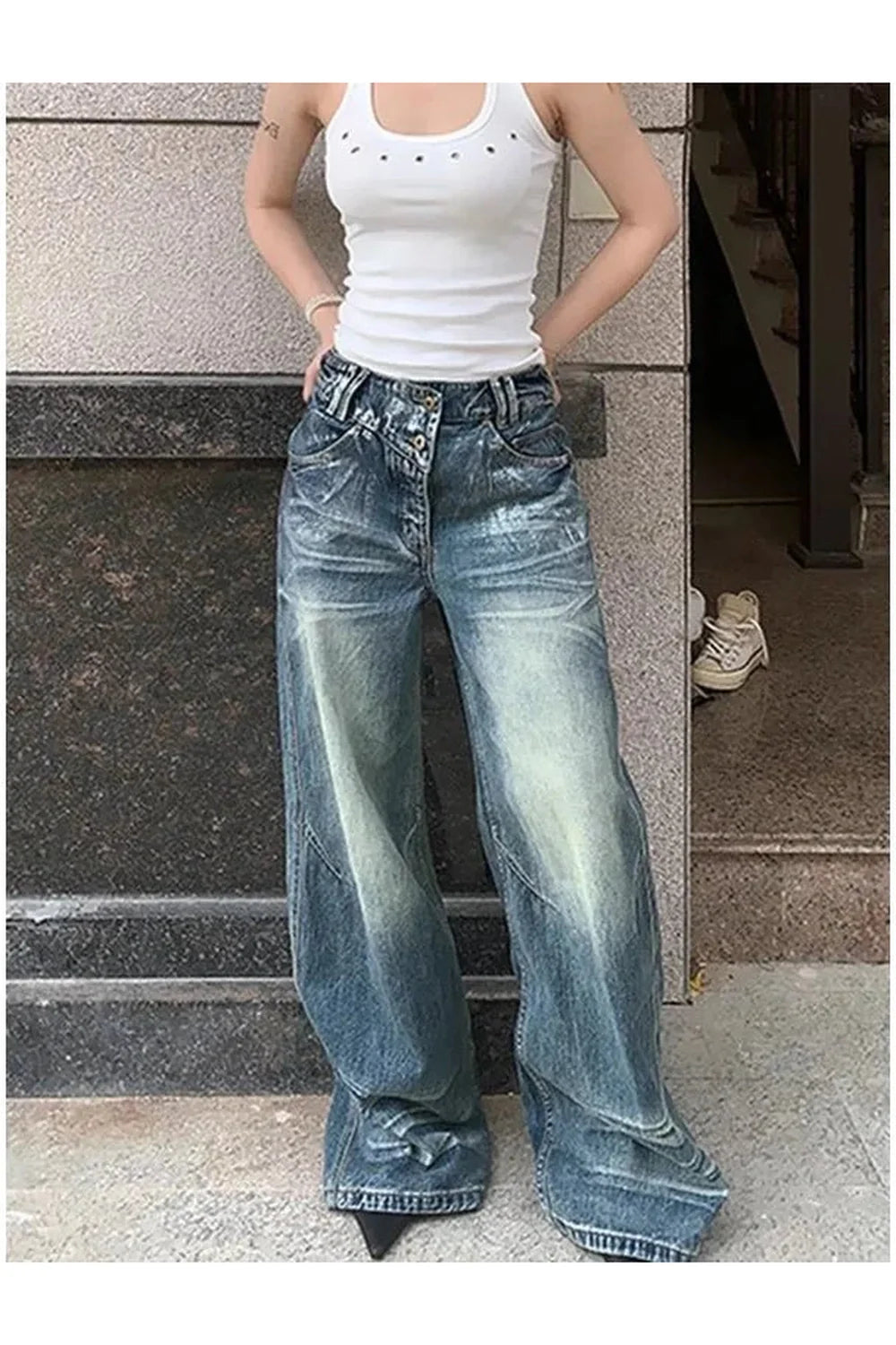 Vintage Fade Wide-Leg Jeans