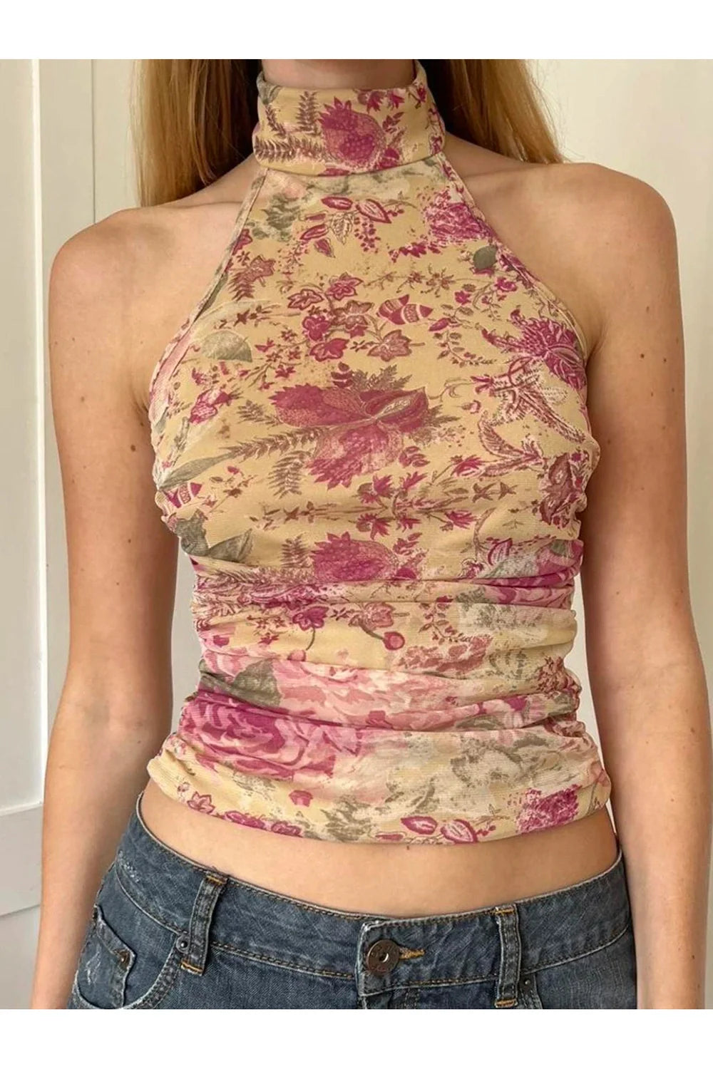 Vintage Floral Halter Top