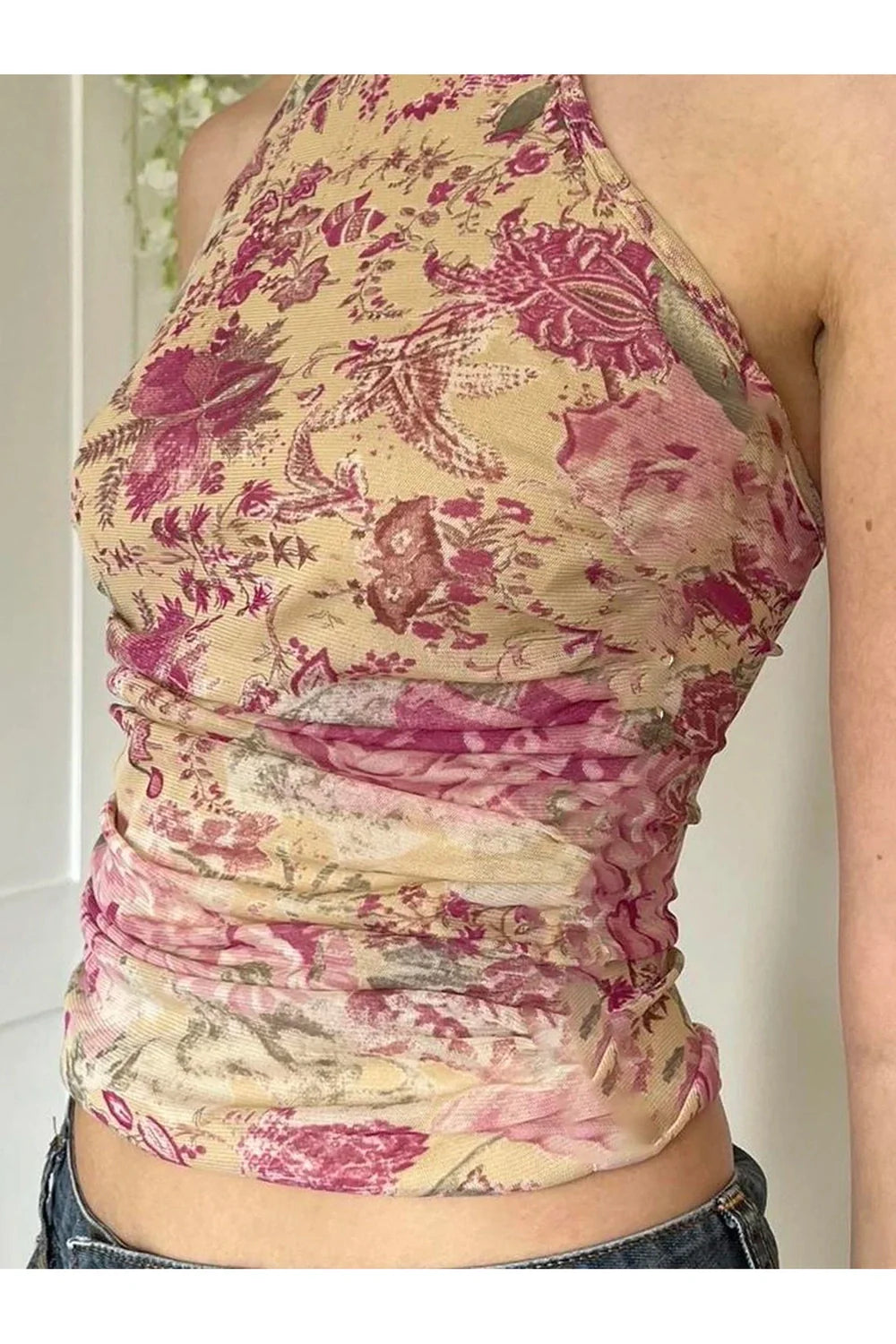 Vintage Floral Halter Top