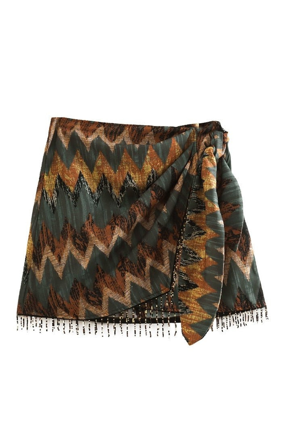 Vintage Geometric Print Mini Skirt