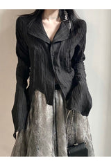 Vintage Gothic Schwarzes Hemd