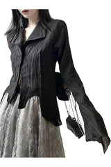 Vintage Gothic Schwarzes Hemd