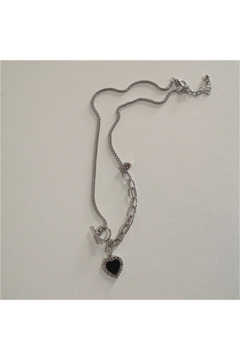 Vintage Goth Heart Chain Necklace